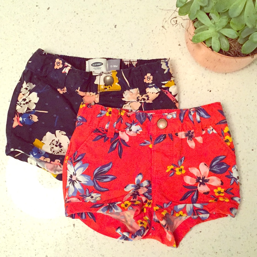 Girls Floral Shorts (Set of 2)